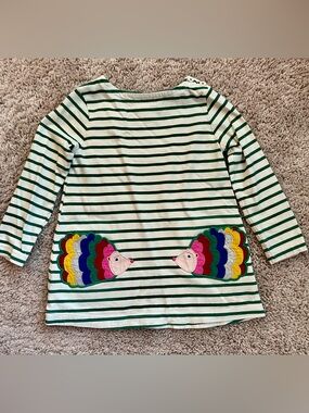 Mini Boden Striped Rainbow Hedgehog Dress